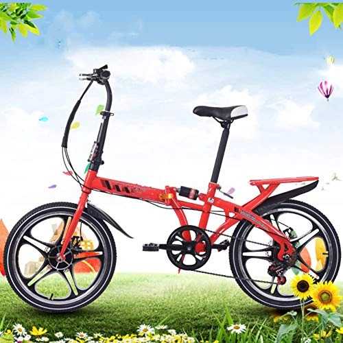 Vélos pliant : CXD Vitesse Variable de vélo Pliant Femmes Shock Absorber Adulte Superlight étudiant vélo avec Panier pour Enfants, 3
