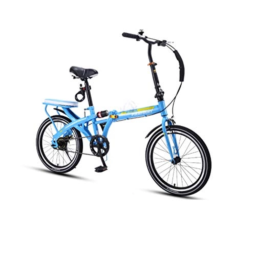 Vélos pliant : CYSHAKE Vélo Pliant vélo Absorption des Chocs de Changement de vélo Portable Petite Roue Ultraléger Vélo Ville Vélo Trajets Étudiant Bicycle20 Pouces Vélos Confort (Color : Blue)