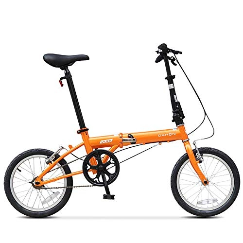 Vélos pliant : DJYD 16" Mini Vélos pliants, Adultes Hommes Femmes étudiants Poids léger vélo Pliant, Haute teneur en Carbone Cadre en Acier renforcé Commuter Vélo, Bleu FDWFN (Color : Orange)