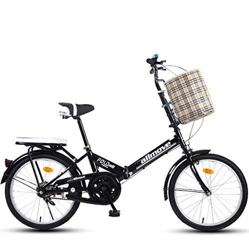 Vélos pliant : Duschkopf Vélo électrique Pliant Portable vélo Pliant, 20 Pouces Adulte extérieur Vélo étudiants Suspension Mountain Bike Park Voyage de vélos en Plein air Loisirs vélos (Color : Black)