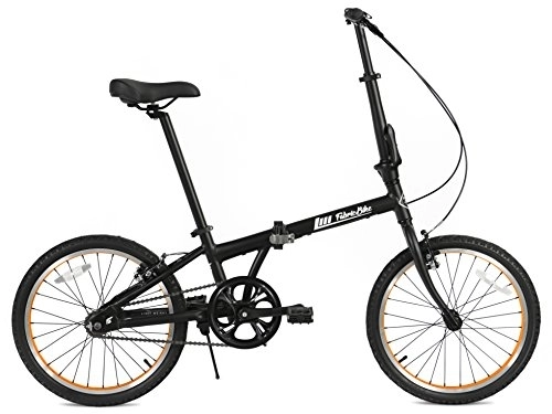 Vélos pliant : FabricBike Vélo Pliant, Cadre en Alliage, Mono-Vitesse, 3 Couleurs (Matte Black & Orange)