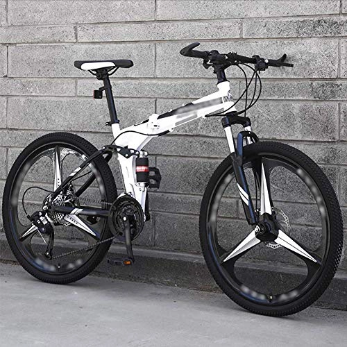 Vélos pliant : FBDGNG VTT pliant 27 vitesses, double frein à disque, vélo à suspension complète, 66 cm, double frein à disque, vélo tout-terrain à vitesse variable pour homme et femme