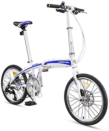 Vélos pliant : FEE-ZC Universal City Bike 20 Pouces 16 Vitesses Banlieue Plier Cadre en Alliage d'aluminium pour Adulte Unisexe