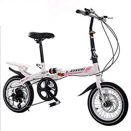 Vélos pliant : FesiAq Vélo Pliant 20 4.0 Vélo Fat Tire Vélo en Aluminium Vélo Pliant Montagne / Neige / Plage Une Roue @ Pink_16inch