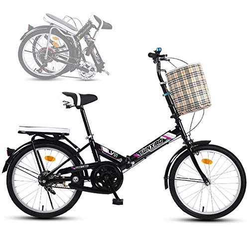 Vélos pliant : FLBTY Vélo Pliable, Petit vélo Ultra léger Portable avec Changement de Roue, Cadre de Support à Double Tube, Changement de Vitesse en 7 étapes, Amortisseur en Spirale, Facile à Plier