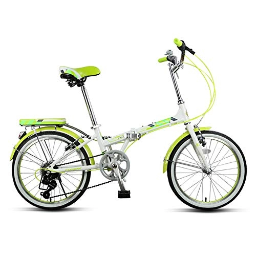 Vélos pliant : FNCUR 7 Vitesses 20 Pouces Cadre Pliant en Aluminium Vlo Unisexe tudiant Vlo (Color : Green)