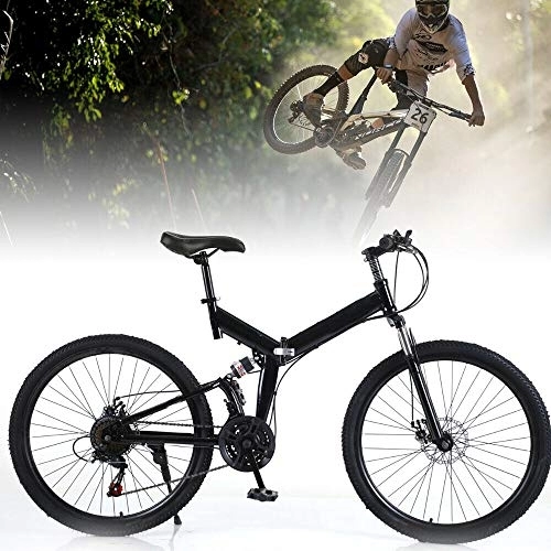 Vélos pliant : Futchoy Vélo de montagne en acier au carbone cadre pliant 26" suspension complète VTT en acier au carbone pour adultes