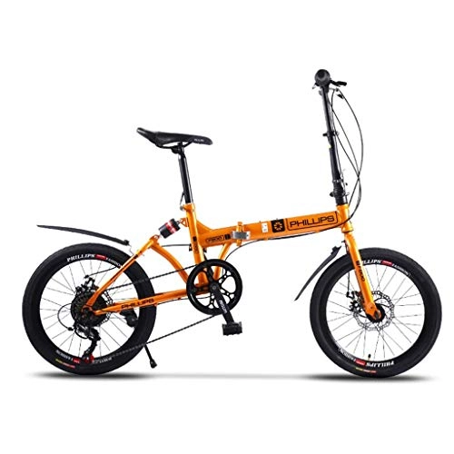 Vélos pliant : Giow Vélo Pliant vélo Adulte Shift 20 Pouces vélo Pliant Portable vélo de Plein air vélo étudiant Jeune (Couleur: Orange, Taille: 20in)