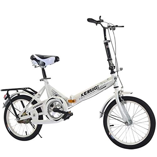 Vélos pliant : GJNWRQCY Mini vélo Pliant léger de 20 Pouces Petit vélo Portable, Voiture d'étudiant de vélo Pliant Femelle Adulte pour Adultes Hommes et Femmes, Blanc