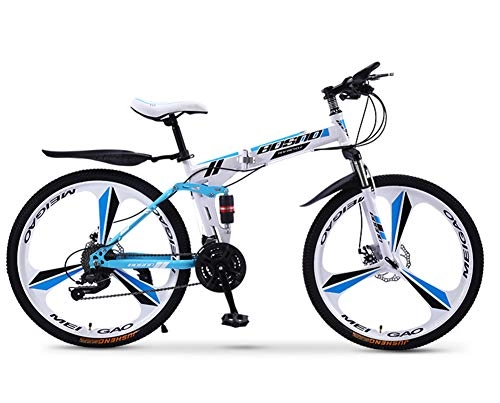 Vélos pliant : GPAN Pliable Vélo VTT 24 / 26 Pouces Vélo Extérieur Compatible à 24 Vitesses Double Freins A Disque, Blue, 26