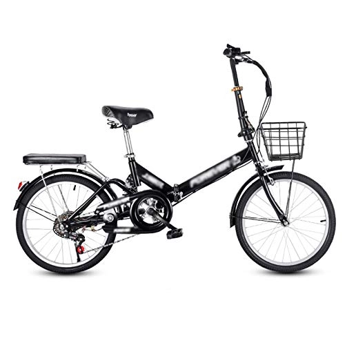 Vélos pliant : GZMUK Vélo Pliant 20 inch Mini Vélo De Route pour Adultes Et Étudiants 7 Vitesses Vélo Pliable Vélo Portable Compact Léger, Noir