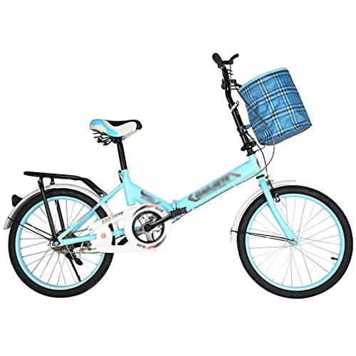 Vélos pliant : HEMSAK Vélo Pliant, Cadre en Aluminium Léger Vélo Pliant à Vitesse Unique, Double Frein à Disque Vélo Pliant Antidérapant pour Adultes / Hommes / Femmes Ultra-Léger Portable, Bleu