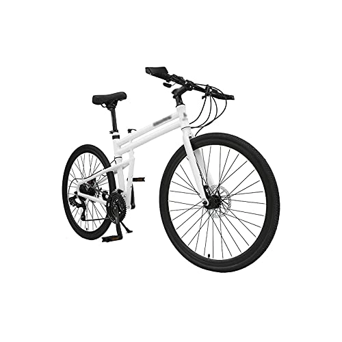 Vélos pliant : HESND zxc Vélos pour adultes vitesse variable cadre vélo pliable adulte frein à disque hydraulique ville équitation 24 26 pouces roue en alliage d'aluminium antirouille (couleur : blanc, taille :