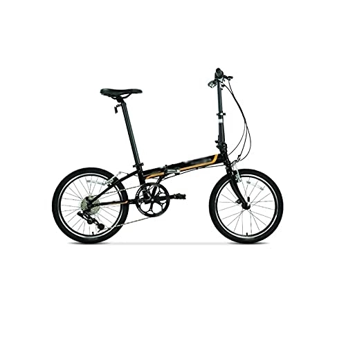 Vélos pliant : HESND zxc Vélos pour adultes, vélo pliant, 8 vitesses, cadre en acier chromé molybdène, transport facile, trajets en ville, sport de plein air (couleur : noir)