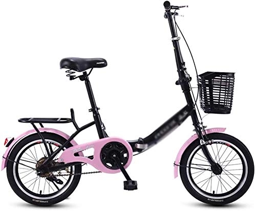Vélos pliant : HLZY Outroad VTT Vélo étudiants Adultes Ultra-léger Portable Compact Pliant Outroad de vélos Hommes Femmes (Color : Pink, Size : 20 inches)