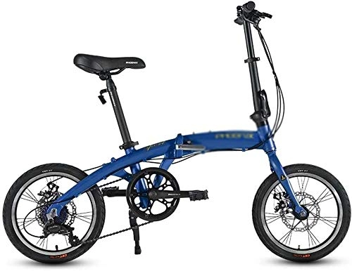 Vélos pliant : HLZY Portable Vélo Pliant mâle et Femelle Adulte Lady vélo Pliant Compact Outroad Vélos for Hommes Femmes (Color : Blue, Size : 16 inches)