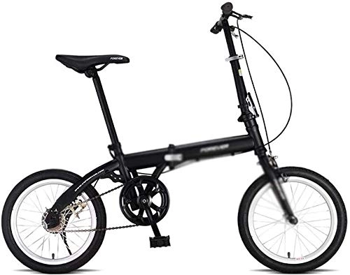 Vélos pliant : HLZY Vélo Pliant mâle et Femelle Adulte Lady vélo Pliant Compact Outroad Vélos for Hommes Femmes (Color : Black, Size : 16inches)