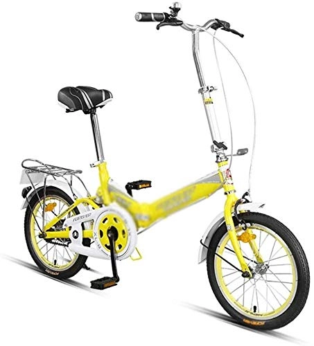 Vélos pliant : HLZY Vélo Pliant vélo Pliable vélo Pliant de Banlieue Femmes vélo Étudiant Voiture vélo (Color : Yellow, Size : 20 inches)