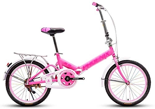 Vélos pliant : HLZY Étudiant Voiture vélo Pliant Compact Outroad de vélo Pliant Femmes de vélos Hommes Femmes (Color : Pink, Size : 20 inches)
