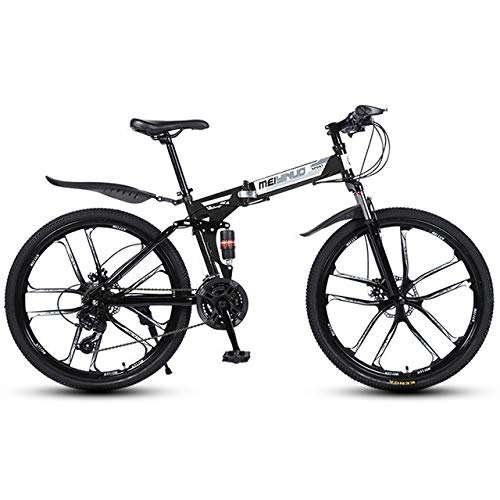 Vélos pliant : Hors Route Vélo 26 Pouces, Vélo Pliant Portable Frein À Double Disque 21 / 24 / 27 Vitesses Conception À Double Amortisseur Vélo De Route pour Étudiant Adulte pour D, 26 inch 21 Speed