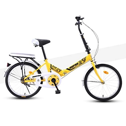 Vélos pliant : HSBAIS Vélo Pliant, avec V Frein Seat Confortable Compact vélo, Robuste 330lb arrière Tire Rack résistant à l'usure pour Les Adultes, Yellow_155x77x48cm