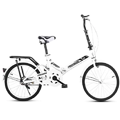Vélos pliant : HSBAIS Vélo Pliant pour Adultes, résistant à l'usure des pneus Compact vélo léger avec V Frein et siège Confortable Heavy Duty 300lb, White_155x94x67cm