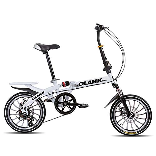 Vélos pliant : HUJUNG Vélo Pliant, 20 Pouces Pliant à Vitesse Variable de vélos, Shock Absorber, Adulte Driving Wheel intégré vélo étudiant Voiture, Blanc