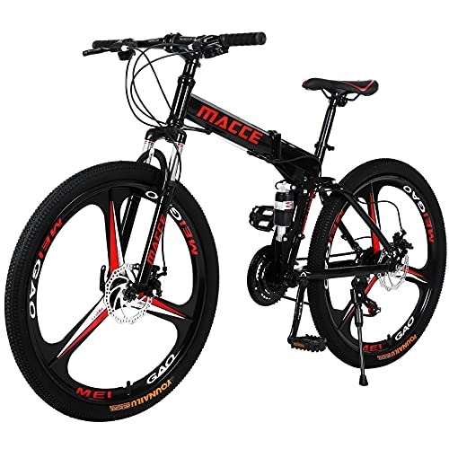 Vélos pliant : Hyhome VTT Vélo de montagne pliable pour adulte, roues de 66 cm, 3 rayons 27 vitesses, vélo de montagne à double disque pour homme et femme (BLCAK)