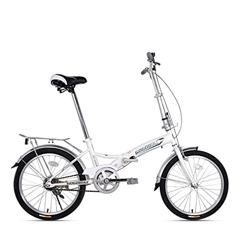 Vélos pliant : JINDAO Vélo pliable 50, 8 cm en alliage d'aluminium et acier à haute teneur en carbone pour homme et femme Petit vélo portable pliable ultra léger (couleur : Blanc)