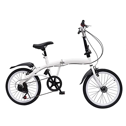 Vélos pliant : Jintaihua Vélos de Confort Vélo Pliant pour vélo d'exercice aérobie, Roues de 20 Pouces, vélos Pliables légers à 7 Vitesses, vélo de Camping Unisexe Blanc