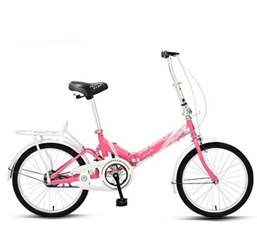 Vélos pliant : JTDSQDC Vélo Pliant à vélo Adulte Portable Mini vélo 20 Pouces Peut être stocké dans la Salle de Stockage de Coffre Portable et Pratique (Color : Pink)