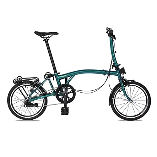 Vélos pliant : JWYing Cadre en Acier à 3 Vitesses de vélo de Pliage de 16 Pouces Mini vélo Pliante (Color : Green)