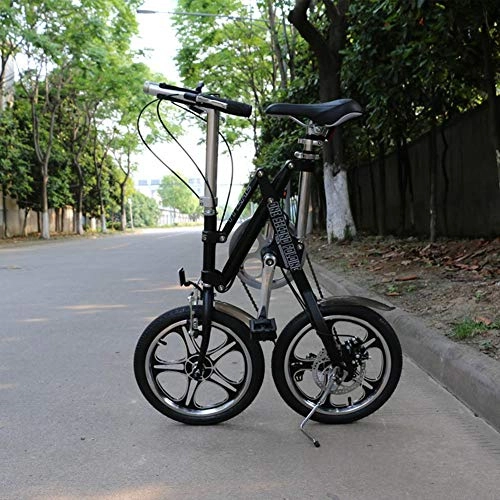 Vélos pliant : JYPCBHB Portable VLo Pliant, VLo De Montagne Vitesse Unique pour Adulte Convient pourPeut Tre Plac dans Le Coffre De La Voiture 16Inch Black