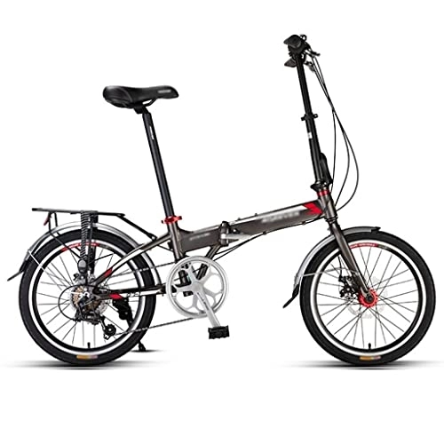 Vélos pliant : KDHX Vélo de Montagne 20 Pouces vélo Pliable avec Fourche à Suspension Cadre en Aluminium Double système d'amortissement avec Double Frein à Disque pour Les Jeunes Adultes