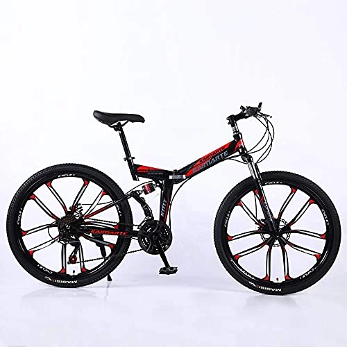 Vélos pliant : KELITINAus Vélo de Montagne, 24 / 26 Pouces 21 Vitesse Double Disque Bicyclette Vélo Pliante Pour Adolescents Adultes Bicyclette Vélos Plein Vélos Vtt, A-26N-10Knifewheels, E-24In-10Knifewheels