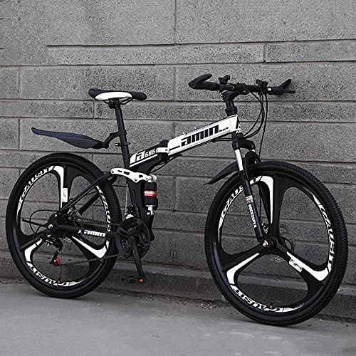 Vélos pliant : KELITINAus Vélo de montagne, vélo pliable à 21 vitesses, double frein à disque, pour adultes, adolescents et adultes, vélos tout-suspendu D-10Knifewheels - 66 cm, C-3Knifewheels - 66 cm