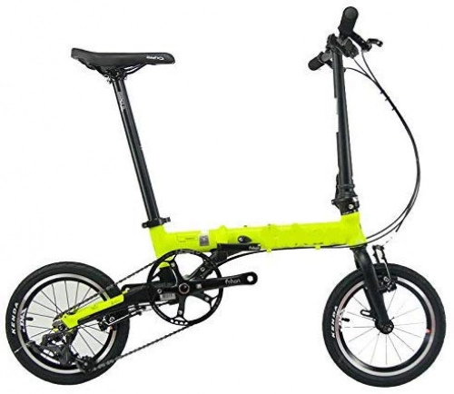 Vélos pliant : KEMANDUO Vélo Pliant, 16 Pouces Mini vélo / Aluminium Vélo / Pliable / Urban Trajets Vélo / Lumière, Jaune