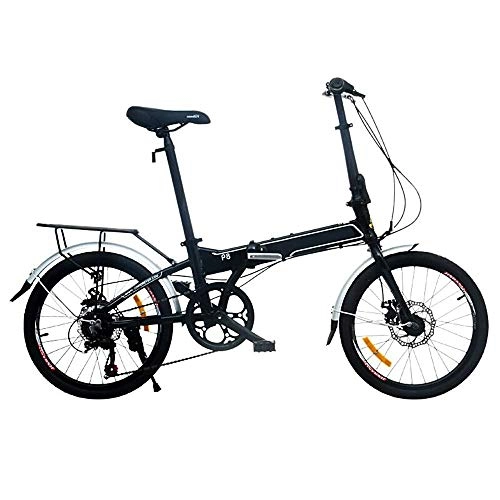 Vélos pliant : KKKLLL Vélo VTT Pliable Avant et arrière Freins à Disque en Aluminium Cadre Pliable Vélo Pliant 20" 7 Vitesses Noir