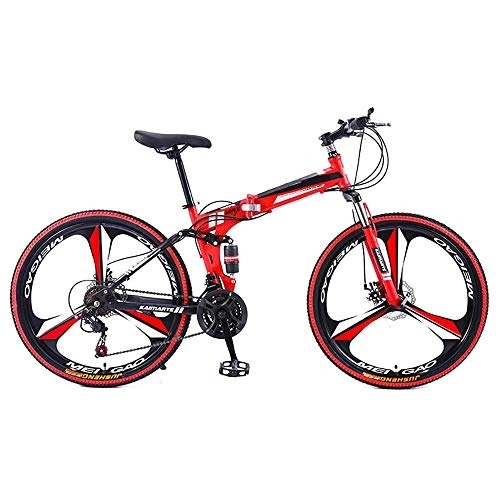 Vélos pliant : L&WB Vélo De Montagne 26 Pouces Entièrement, Sport Pliant De Roues De Course, Vélos De Frein À Double Disque, Vélo Adulte, 21-27 Décalage De Vitesse, Suspension Complète, B, 24speed