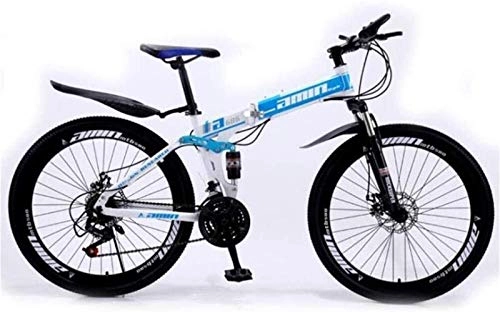 Vélos pliant : LBWT Vélo De Montagne Pliant, Vélo Adulte Vélos Hors De Route, Haute en Acier Au Carbone, Suspension Double, Extérieur Loisirs Sports, Cadeaux (Color : Blue, Size : 30 Speed)