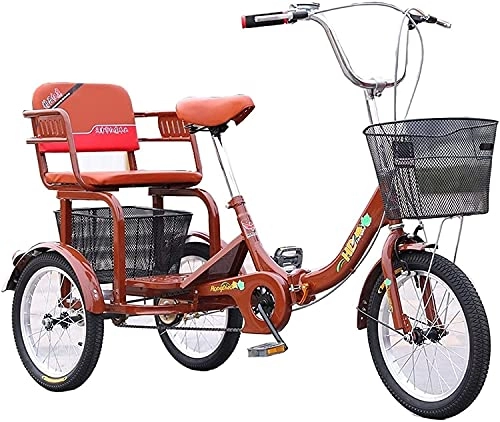 Vélos pliant : LEELLY Tricycle Pliant pour Adulte, Tricycle Adulte Pliable à 1 Vitesse, vélos à 3 Roues de 16 Pouces avec Passage Bas, vélo à pédale de Main-d'œuvre réglable
