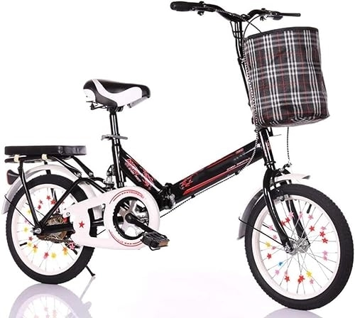 Vélos pliant : LEFEDA Vélos pliables CHUNLAN Vélo pliable portable avec amortisseur Vélo adulte enfant Cadre en acier à haute teneur en carbone 40, 6 cm Pliage rapide Antidérapant Frein sûr (couleur : noir) (couleur