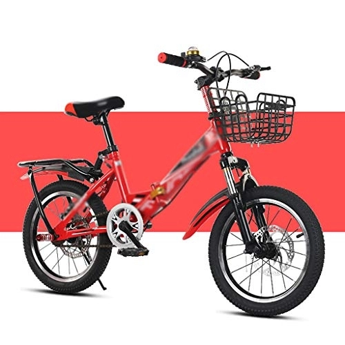 Vélos pliant : LIUXIUER Vélos Pliants, 16 Pouces Vélo Pliant Vélo De Route Léger Hommes Et Femmes Étape De Travail De Vélo De Voyage À Une Vitesse, Cadre en Acier Au Carbone, Rouge