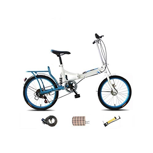 Vélos pliant : LLCC Bike Compact Haute qualité 20 Pouces Portable vélo Pliant, Adulte Academica Banlieue de vélos (Couleur: Bleu)
