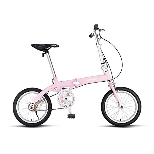 Vélos pliant : LLF Vélos pliants, Vélos Pliants, 16 Pouces Mini Portable Étudiant Comfort Speed ​​Wheel Vélo Pliant for Hommes Femmes Lightweight Vélo Pliant Casual (Color : Pink)
