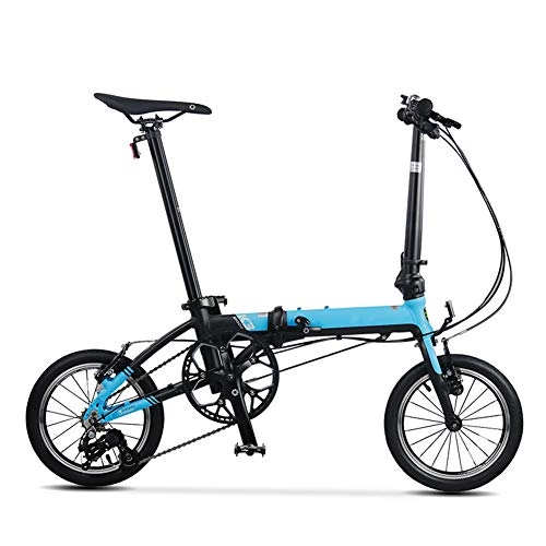Vélos pliant : LPsweet Vélo Pliant, Mini 14 Pouces Ultra Léger Petite Roue en Alliage D'aluminium Cadre Maj Facile Pliant Et Transporter Conception Étudiants Adultes À Vélo, Bleu