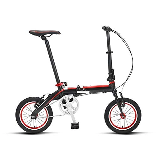 Vélos pliant : LXJ Bicyclette Adulte de 14 Pouces vélo Pliable Portable Ultra-léger, Homme Adulte et féminin vélo de la Ville avec poignées Ajustables et Selle Confortable, Noire Simple Vitesse