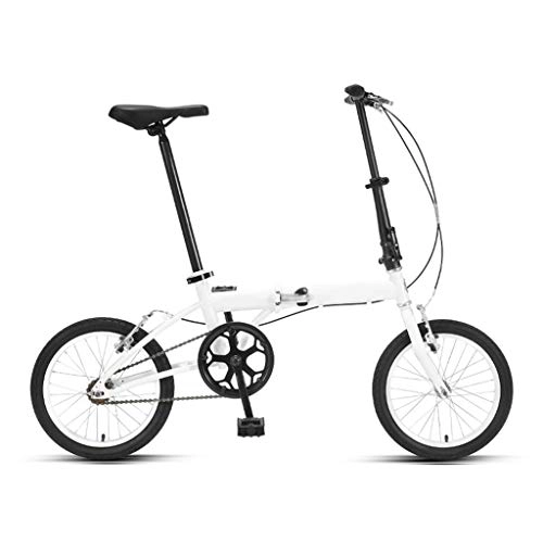 Vélos pliant : LXJ Vélo Pliable Ultra-léger, Pneus De 16 Pouces, Cadre Avant Et Arrière en Acier À Haute Teneur en Carbone V-Brake, Unisexe for Étudiants Adultes