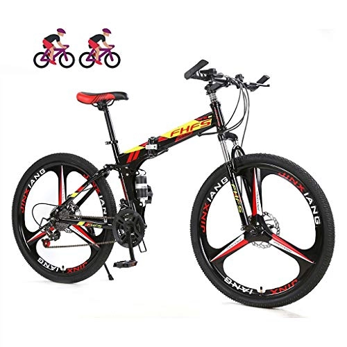 Vélos pliant : LYRWISHPB Léger et Pliable Compact vélo, vélo Pliable 24 Pouces vélo for Adultes, Pliant Vitesse VTT - Adulte Voiture Étudiant vélo Pliant Damping vélos (Color : Colorful Red, Size : 24 Speed)