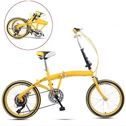 Vélos pliant : Léger 6 Vitesses - 20 Pouces Roues Cruiser Bikes Unisexe Mini Mini Pliant Vélos pour Adultes Adolescents étudiant à vélo Bike City Bike